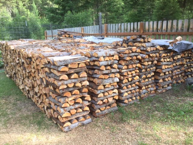 Firewood stacked